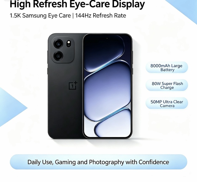 OnePlus Nord 6 5G Cell Phone 6.78" AMOLED 12GB RAM 256GB ROM 7500mAh Battery IP68 NFC IR Android16 Unlocked