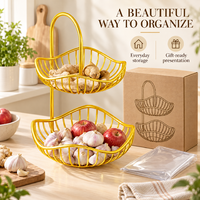 Panier de rangement en fer pour oignons, gingembre et ail, support de présentation de légumes de comptoir, style moderne et minimaliste pour la maison