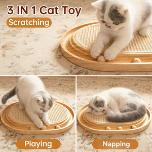 Multifuncional <span class=keywords><strong>Cat</strong></span> Trees Scratcher Interactive Pet Toy com Roller Tracking Ball Movement Exercício <span class=keywords><strong>Cat</strong></span> Scratching Pad - Product Image 2