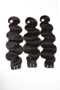 גלם חבילות שיער אדם שיער אדם גל 15a כיתה cuticul לא מעובד בתולה מיושר זקן הודי מבושל sunnbangle שפיכת - Product Image 3