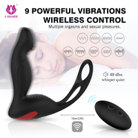 S-hande Anillo Vibrador Plug Anal, Massageur de Prostate Vibrant à 9 Modes pour Hommes, en Silicone