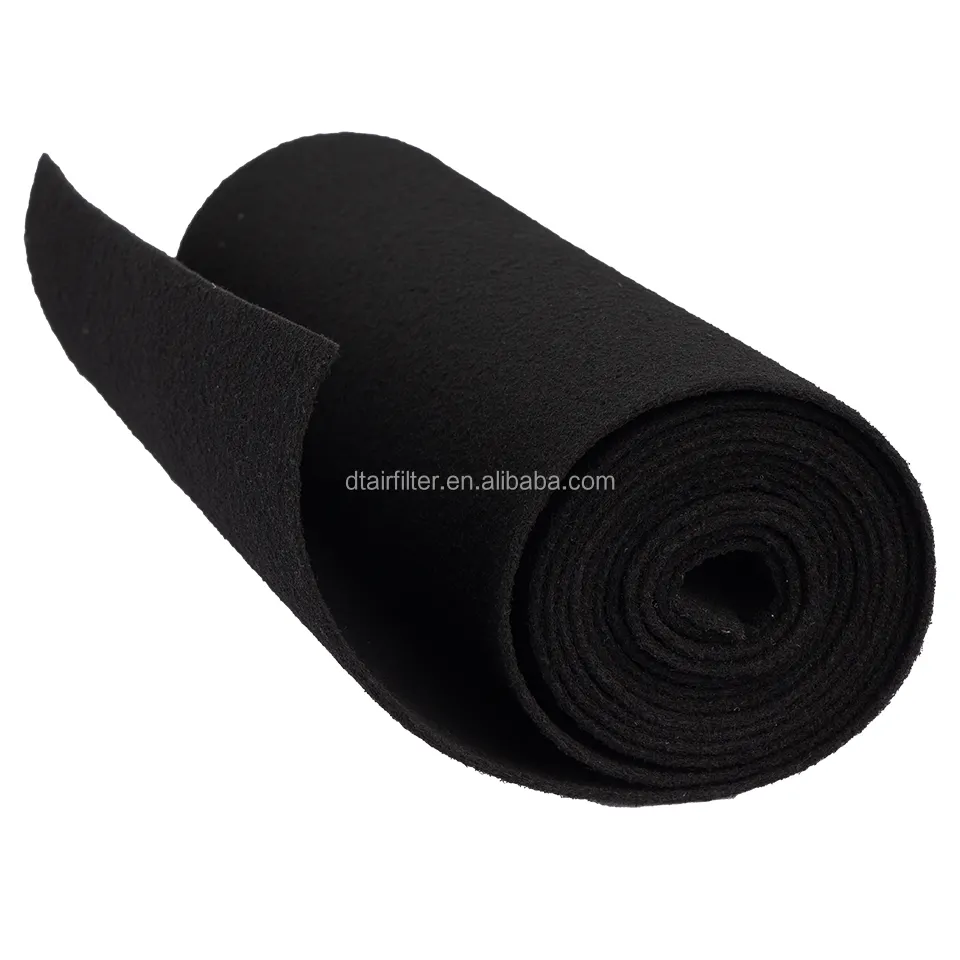 Fabricantes ventas personalizadas tela de fibra de carbono activado fieltro 100% viscosa tela de algodón de carbón activado rollo de fieltro para el olor