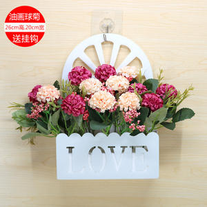 Cesto Decorativo da Parete con Fiori Artificiali, Accessori per la Casa, Ornamenti Semplici per Soggiorno, Vasi in Plastica con Fiori Finti, Idea Regalo - Product Image 1