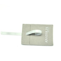 Pochette en daim personnalisée avec impression argentée, pochette en velours avec ruban, pochette enveloppe, sac cadeau