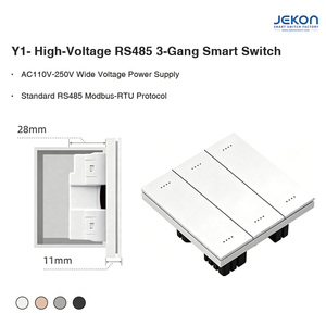 Y1 시리즈 RS485 Modbus <span class=keywords><strong>3</strong></span>구 스마트 스위치 AC110V 250V 이중 부하 관리 기능 탑재 상업용 사무실 조명 시스템 - Product Image 5