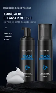 Gel de Mousse para lavado de cara para hombres, Gel exfoliante de ácido glicólico reafirmante y nutritivo, venta al por mayor, limpiador Facial