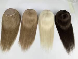 แฮร์โทเปอร์ยอดนิยม2024ขี้อาย5*5นิ้วท็อปเปอร์โมโน100% สีผมมนุษย์ #2นุ่มสลวยสำหรับผู้หญิง - Product Image 6