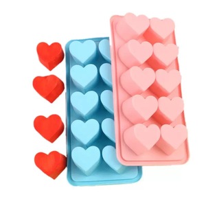 Molde de cubitos de hielo de silicona de grado alimenticio en forma de corazón hecho a mano DIY de 10 cavidades, fabricante de moldes de jabón para velas de Chocolate - Product Image 2