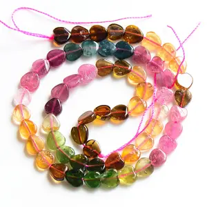 High Quality Heart-shaped Tourmaline Beads Round Apyrite Piece Beads and Strings DIY Accessories