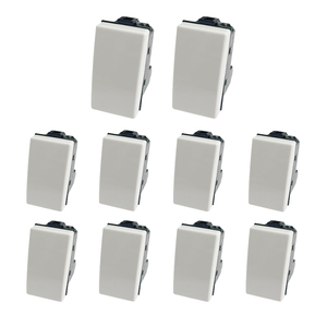 Interruttore a parete Gloca a polo singolo 16A 250V, confezione da 10, facile installazione, in plastica, IP20 - Product Image 1