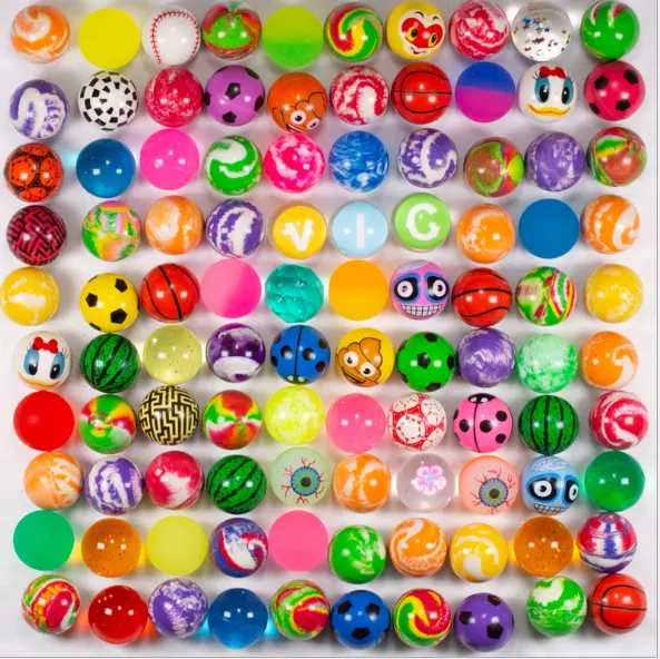 2023 New High quality Mixed 32mm Bouncy Balls Rubber Balls for Kids Super Ball Vending Machine Toys