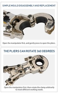 <span class=keywords><strong>Pince</strong></span> à sertir manuelle industrielle Dorma en acier inoxydable pour raccords de <span class=keywords><strong>plomberie</strong></span> <span class=keywords><strong>PEX</strong></span> PB, modèle S-108, OEM ODM, garantie 1 an - Product Image 4