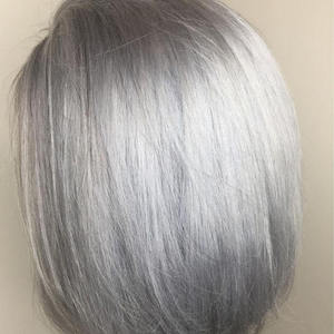 Parrucca Bob Corto di Capelli Umani per <span class=keywords><strong>Donna</strong></span> 100% Capelli Vergini con Cuticole Allineate Parrucche in Pizzo Senza Colla Colore Grigio Pre-Pizzicate per <span class=keywords><strong>Donna</strong></span> - Product Image 5