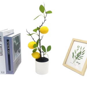 Bonsaï artificiel citron Paulon, 38 cm de haut, décoration intérieure, plante verte en pot, ornement - Product Image 5