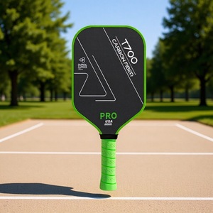 Raquette de pickleball en fibre de carbone T700 Pro verte avec design antidérapant sans bordure - Product Image 1