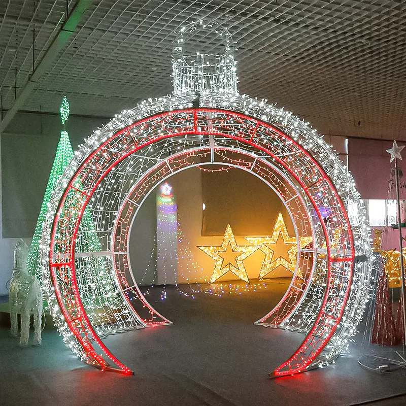 Outdoor 3D Big Ball Christmas light giant 3D motif light for Mall Valentines Decor