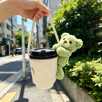 Manchons de tasse personnalisés en peluche pour café, lait, thé, soda, café, avec sangle, pour les cafés et les bars.