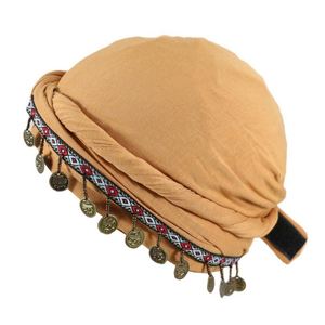 Nouvel Arrivage – Bonnets pour Femmes à Haute Élasticité, Style Décontracté, avec Motif Pièce d'Or et Pompons, Tendance Ethnique, Doublure en Satin - Product Image 6