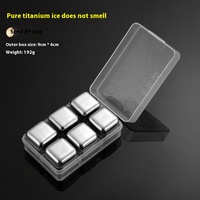Pierres de glace réutilisables en titane personnalisées de qualité alimentaire Pierres de glace réutilisables Whisky Pierres de bière Refroidisseurs de boissons réutilisables Glaçons en métal Whisky