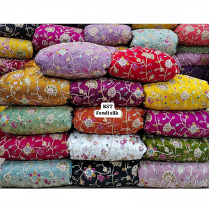 High Quality Jacquard Sequin Embroidered Georgette Fabric Luxury <b>Dresses</b> Gowns <b>Wedding</b> Decor Premium Embroidery Fashion Textile - Product Image 1