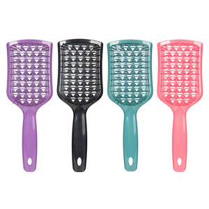 Brosse à cheveux volumisante en forme de bouclier, à picots creux en diamant, pour massage et lissage, 20 cm+, en ABS/CPU, produit transfrontalier très vendu - Product Image 4