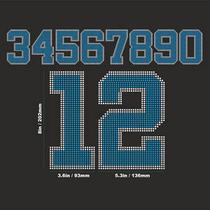 Strass personalizzato in ferro-su Hot Fix con Design a forma di diamante nome <span class=keywords><strong>e</strong></span> numero per camicia o trasferimento - Product Image 6