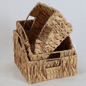 Nhỏ <span class=keywords><strong>wicker</strong></span> giỏ cho tổ chức phòng tắm, cỏ biển lưu trữ giỏ với tay cầm bằng gỗ - Product Image 5