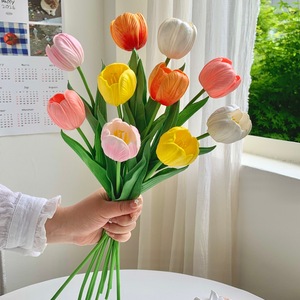 Ramo de Tulipanes Artificiales Qingyu Chronicle, Color Rosa Realista, Decoración para el Hogar, Accesorios para Fiestas al Aire Libre, Fotografía - Product Image 3