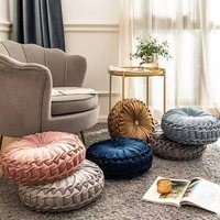 Vente chaude ronde couleur unie bureau oreillers polyvalents oreillers de sol plissés à la main citrouille oreiller coussin