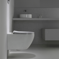 WC suspendu de luxe à chasse d'eau silencieuse en vortex, forme ronde