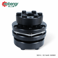 Acoplador de diafragma compacto de óxido negro, disco de contracción de acero SS304, sin holgura, rotación idéntica para máquinas CNC, servomotores y motores paso a paso