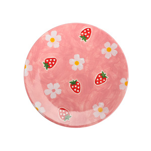 <b>Customized</b> Creative Hand-Painted Cute Strawberry Underglaze Dinnerware Set - Home Ceramic <b>Cups</b>, Western-Style Plates, Rice - Product Image 2