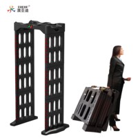 Détecteur de métaux portable et pliable, fourni dans un coffret de transport antichoc avec roulettes