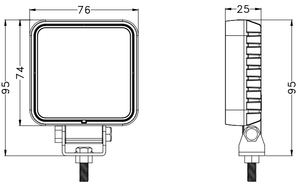 Độ sáng cao IP67 <span class=keywords><strong>3</strong></span> inch 12 Wát 1080lm <span class=keywords><strong>Led</strong></span> vuông nhỏ đèn pha chùm ánh sáng làm việc trong nhà ở màu đen - Product Image 6