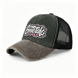 Wholesale Custom High Quality 5 Panel Black Cotton Logo Women Trucker Mesh <b>Hat</b> <b>Cap</b> Trucker <b>Caps</b> - Product Image 3