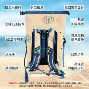 Sac à dos en TPU personnalisable grande capacité Double bretelles Simple bord de mer conception de loisirs sac d'extérieur multifonction - Product Image 4