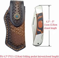 Fourreau de couteau de poche pliable en cuir de haute qualité, pochette de couteau en cuir pour Buck 110 fourrures marron clair