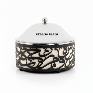 Olla de Metal con caligrafía árabe, cazuela de diseñador hecha a mano de calidad superior, forma redonda, acero inoxidable, nuevo servidor de alimentos de Metal - Product Image 1