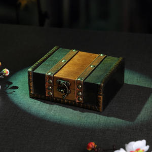 Boîte à bijoux de bureau rétro en bois sculpture gravure certificat stockage évasion serrure boîte au trésor bois artisanat et panneaux muraux - Product Image 3