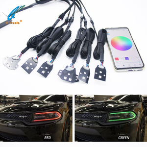 Schede RGBW DRL per Dodge Charger 2015-2018, Luci Diurne a LED, Fari <span class=keywords><strong>Auto</strong></span> Multicolore con Occhi <span class=keywords><strong>d</strong></span>'<span class=keywords><strong>Angelo</strong></span> - Product Image 2