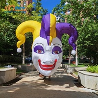 Ballon gonflable tête de clown effrayant 2,1 m en tissu Oxford 210D pour décoration extérieure de fête d'Halloween
