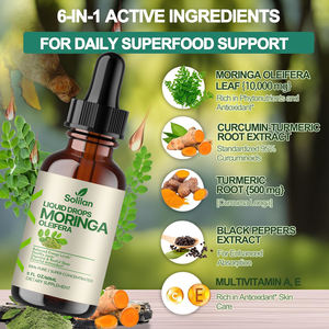 Жидкие капли с экстрактом листьев органической моринги (Moringa Oleifera) от производителя OEM, для улучшения здоровья и энергии, с экстрактом корня куркумы. - Product Image 4
