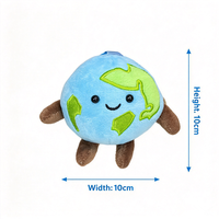 Porte-clés en peluche de la série de papeterie globe terrestre bleu adorable, jouet mignon pour enfants, rembourré en coton PP