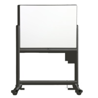 Tableau blanc double face en acier laqué émaillé magnétique verrouillable Supports pour tableau blanc effaçable à sec tableau verrouillable