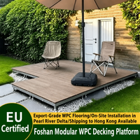 Terrasse en WPC modulaire moderne pour restaurant, café, terrasse, imperméable, résistante aux intempéries, avec hauteur réglable