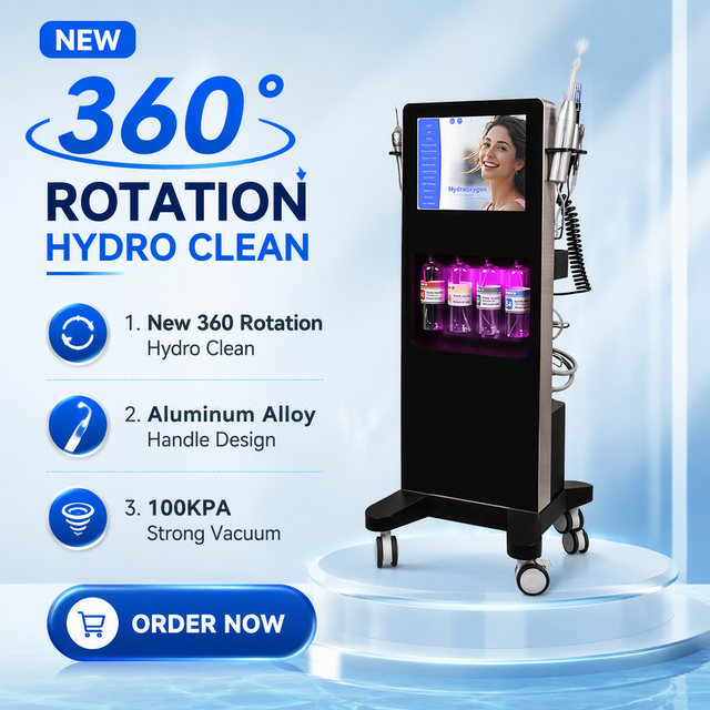 3rd Gen Aqua Peel 16-in-1 Hydro Facial Beauty Machine H2O2 Oxygen & Hydro Dermabrasion Vacuum Blackhead Removal Device