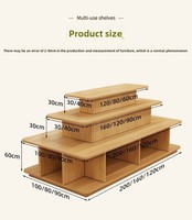 Meuble de présentation autoportant en bois robuste à 3 niveaux pour salon de beauté, présentoir d'échantillons pour supermarché, comptoir de fin de rayon
