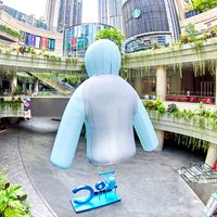 Ballon gonflable durable imperméable fait sur commande d'hélium de promotion de marque volant bleu pour la publicité d'événement