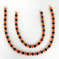 Guirlandes de perles facettées en verre orange et noir de 10 mm pour chaîne de téléphone portable MH-12048