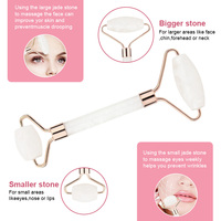 Ensemble de rouleaux de massage facial en jade et de Gua Sha en résine plastique (non pierre naturelle) pour femme – Outil de soin de la peau